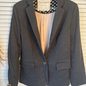 CARTONNIER Cotton French Terry Blazer Size M Gray Anthropologie